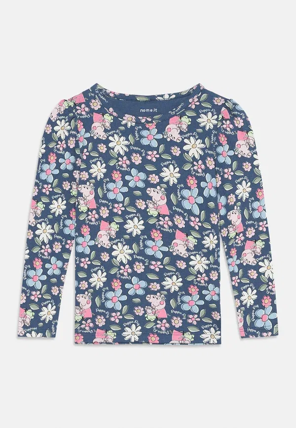 Топ с длинным рукавом хлопковый Nmfjundi peppa slim Name It, Vintage Indigo, индиго — фото 3