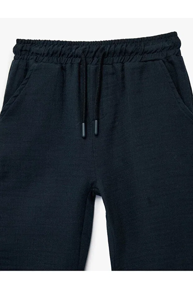 Детские брюки-джоггеры хлопковые Muslin Koton, Navy Blue — фото 3