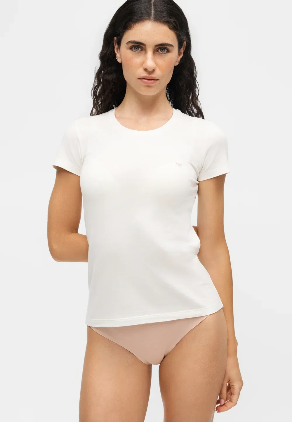 Parte alta crew neck - нижняя рубашка Emporio Armani, White — фото 4