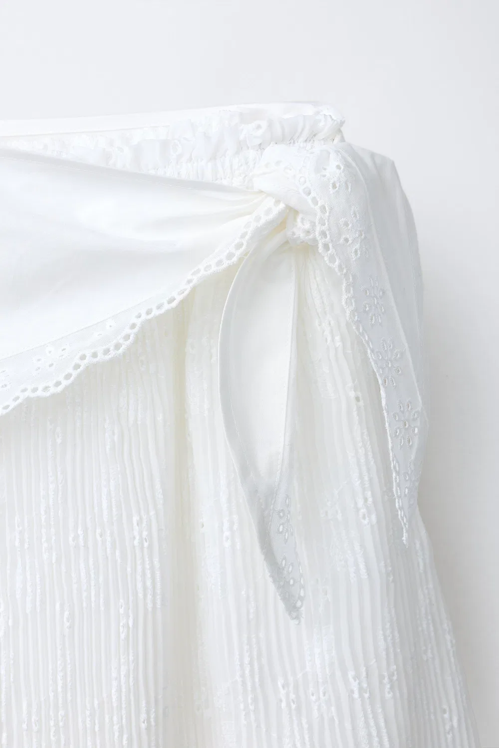 Плиссированная юбка миди с шарфом ZARA, White — фото 3