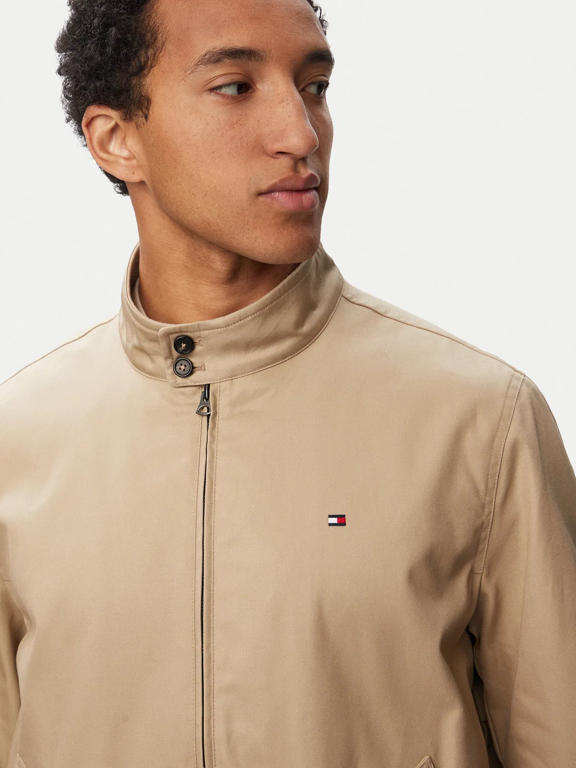 Мужская демисезонная куртка стандартного кроя Classic Harrington Tommy Hilfiger, бежевый — фото 4