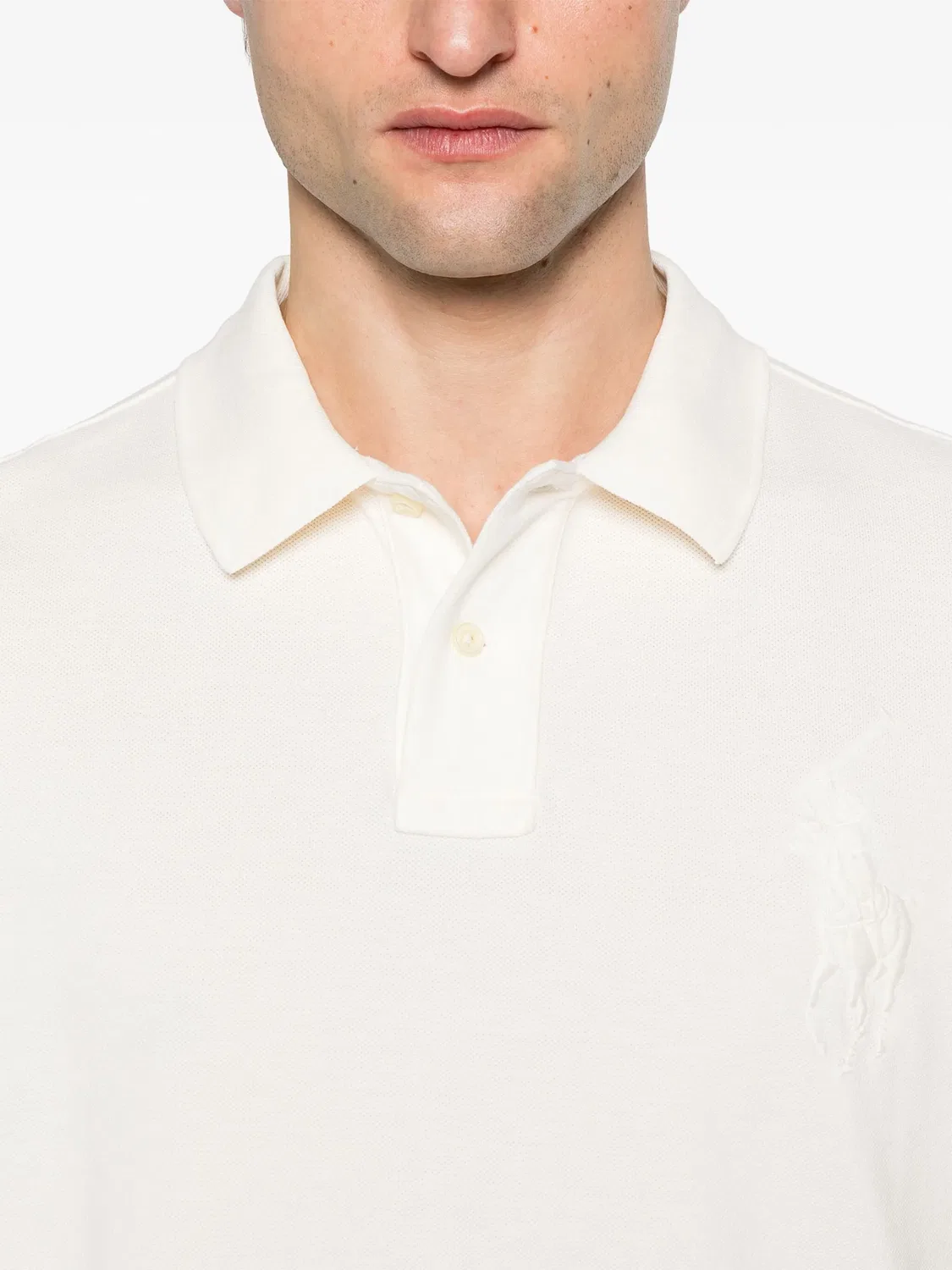 Хлопковое поло нейтральных тонов Polo Ralph Lauren, нейтральные — фото 4