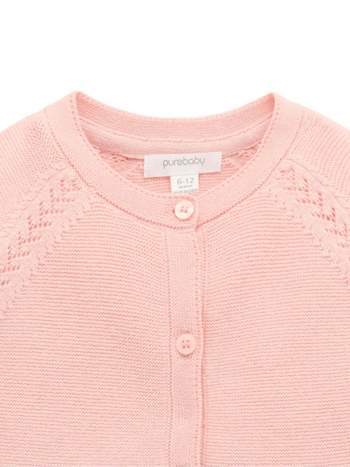 Кардиган с фестончатым краем Purebaby, Розовый — фото 4