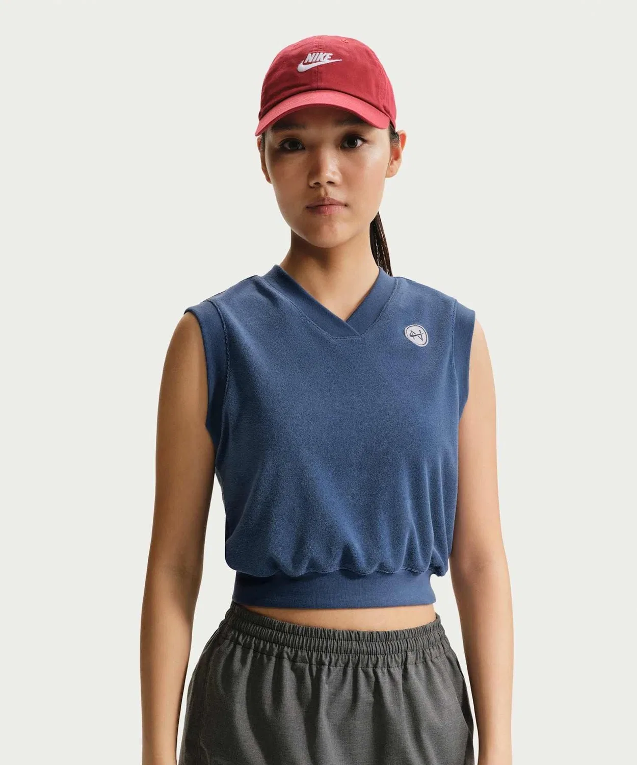 Женская майка без рукавов Nike Sportswear Chill Terry, Mystic Navy