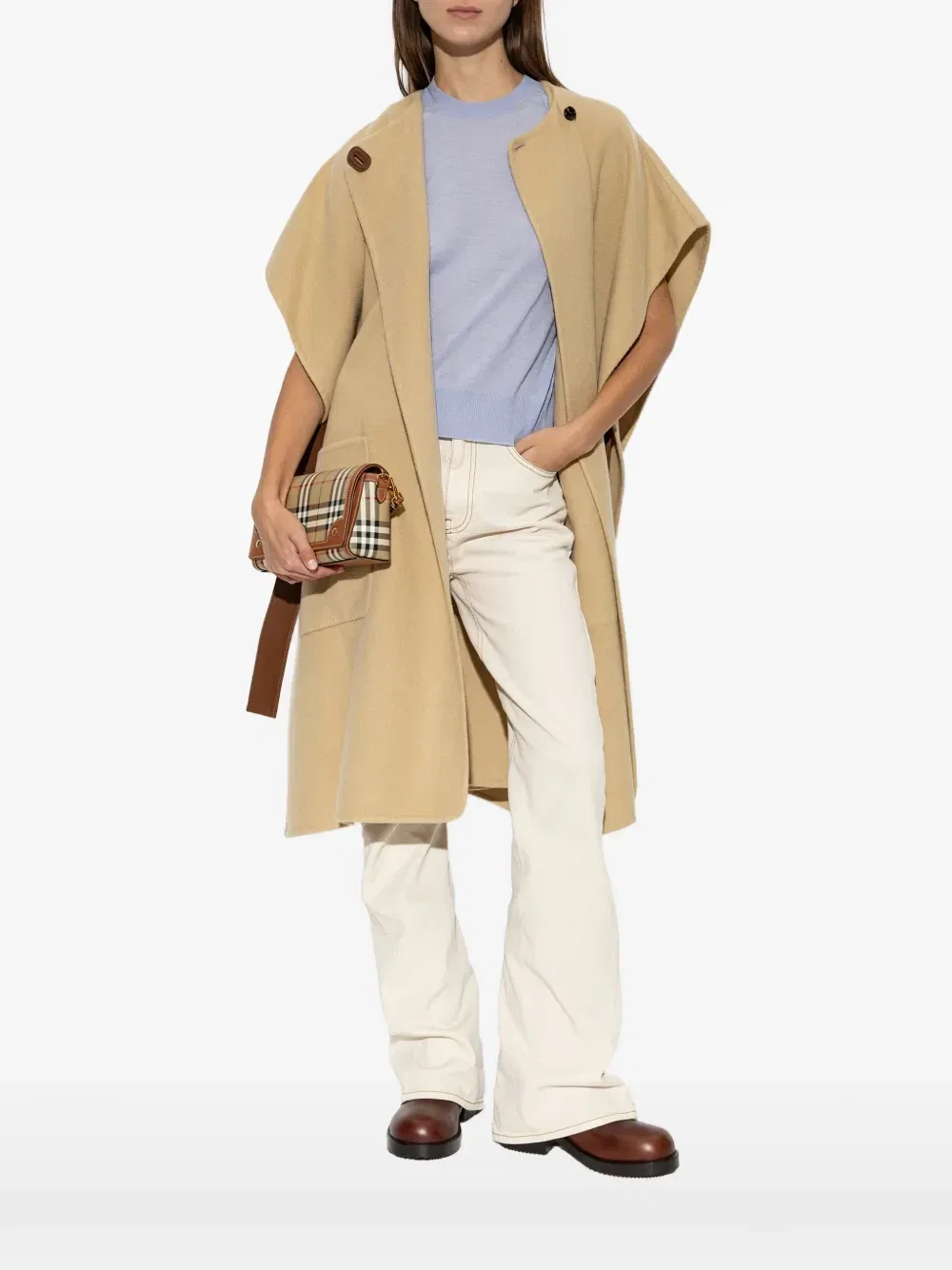 Кашемировая накидка Loe BURBERRY, бежевый
