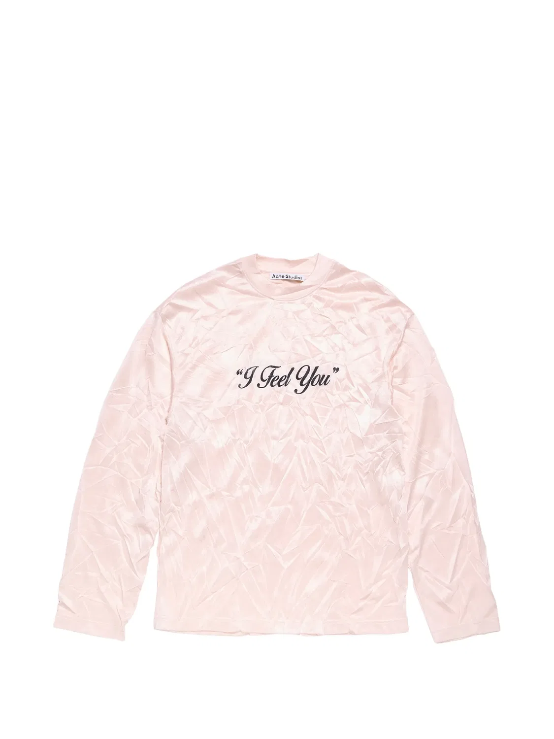 Футболка с длинными рукавами с эффектом морщин Acne Studios, розовый