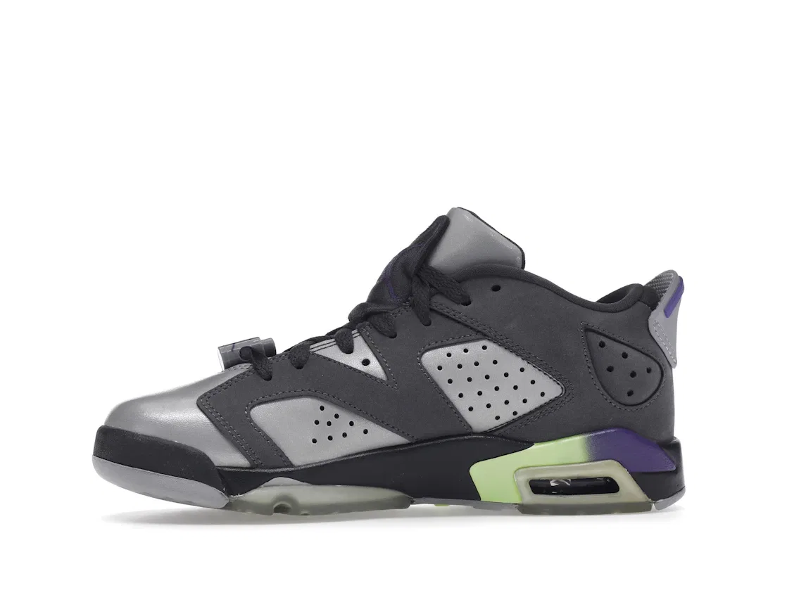 Детские кроссовки Lifestyle с низким верхом Jordan 6 Retro Low Jordan, Dark Grey/Ultraviolet-Wolf Grey-Ghost Green — фото 3