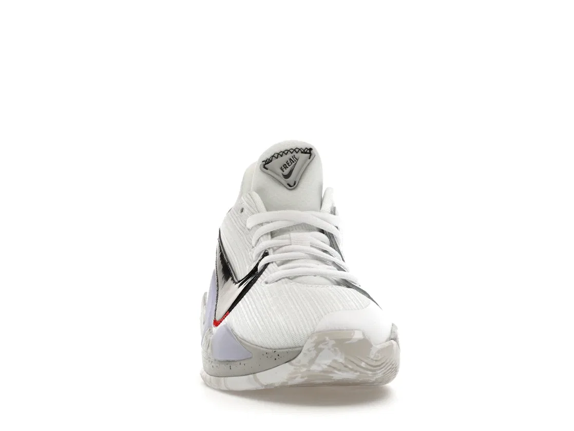 Детские кроссовки для баскетбола Nike Zoom Freak 2 White Cement, White White University Red Grey Fog — фото 2
