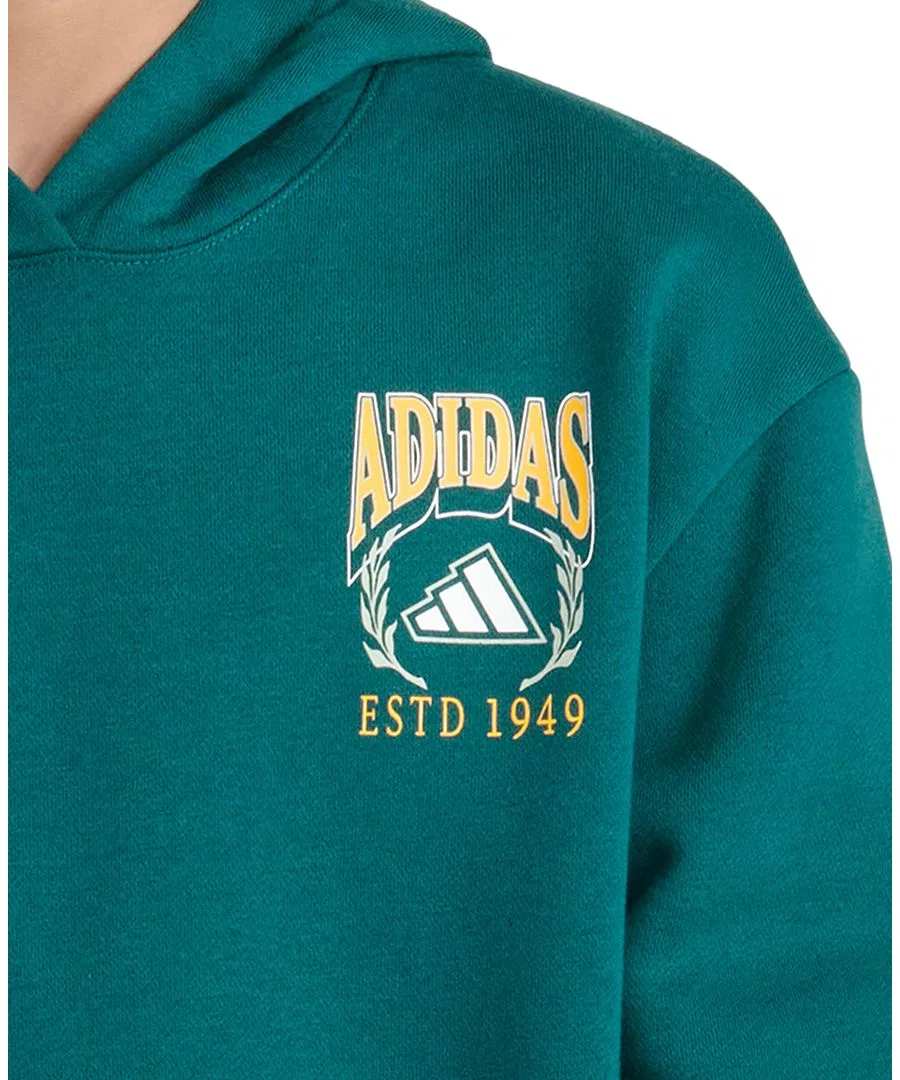 Худи с длинным рукавом и принтом adidas, Collegiate Green — фото 2