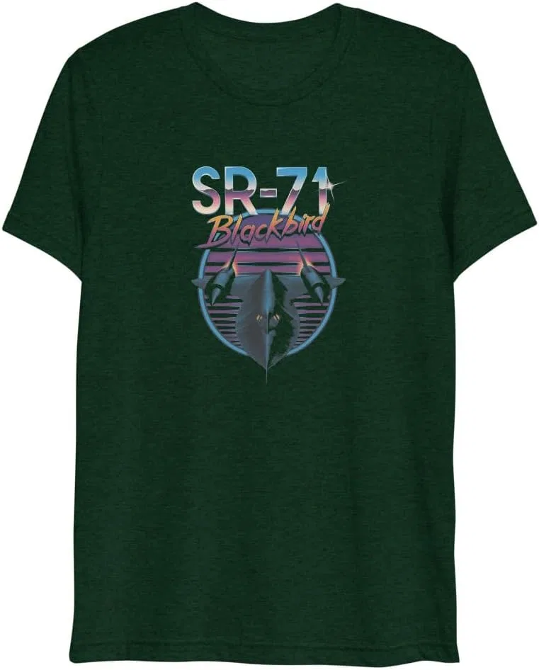 Мужская футболка с принтом SR-71 Blackbird, Emerald Triblend