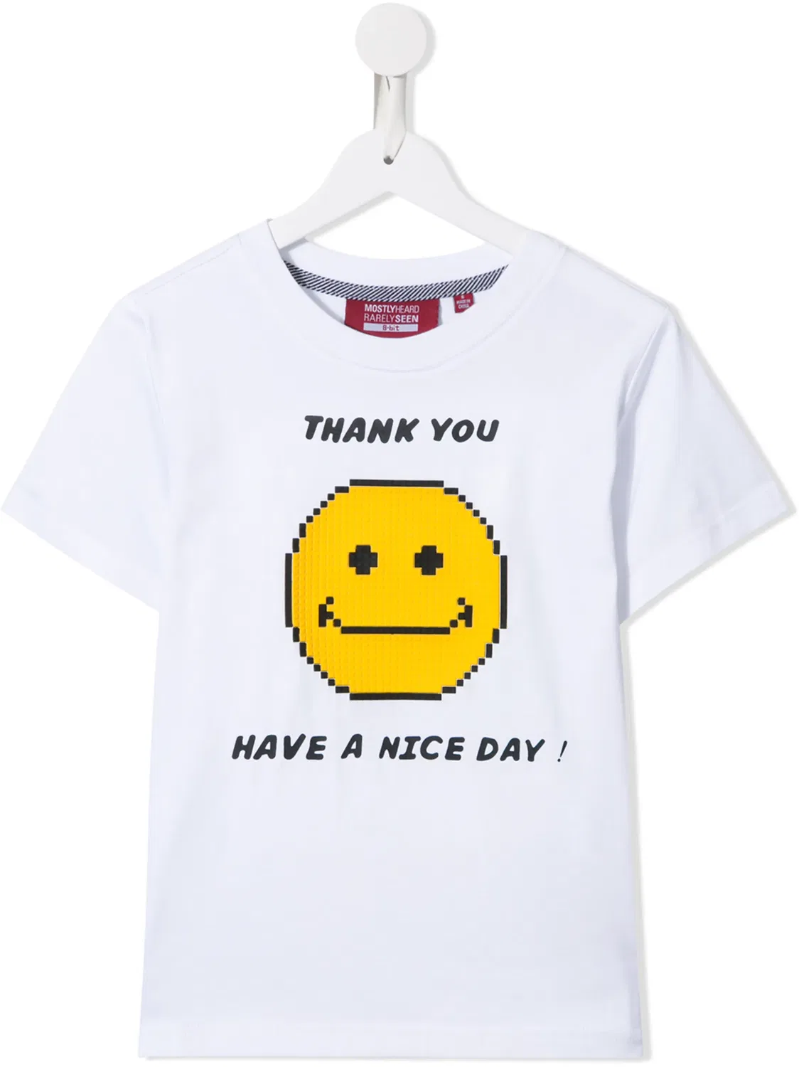 Футболка Smile Emoji Mostly Heard Rarely Seen 8-Bit, белый