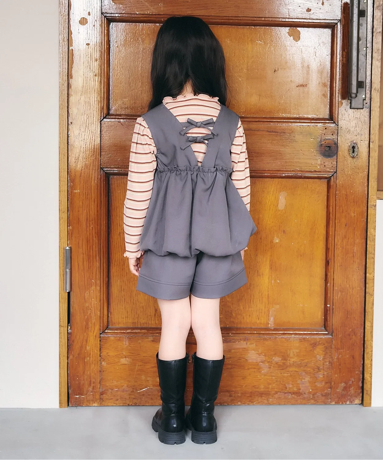 Детский лонгслив с длинным рукавомMellow Rib Long Sleeve T-Shirt apres les cours, Brown — фото 4