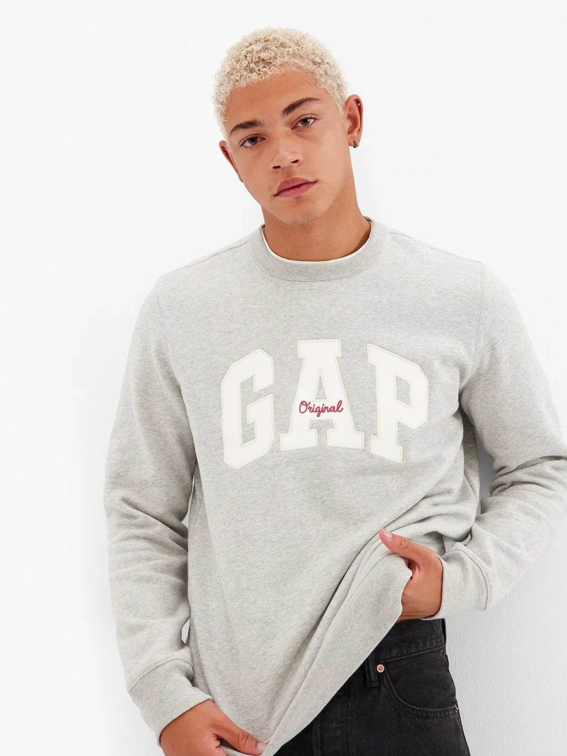Свитшот свободный Relaxed Logo Gap, серый