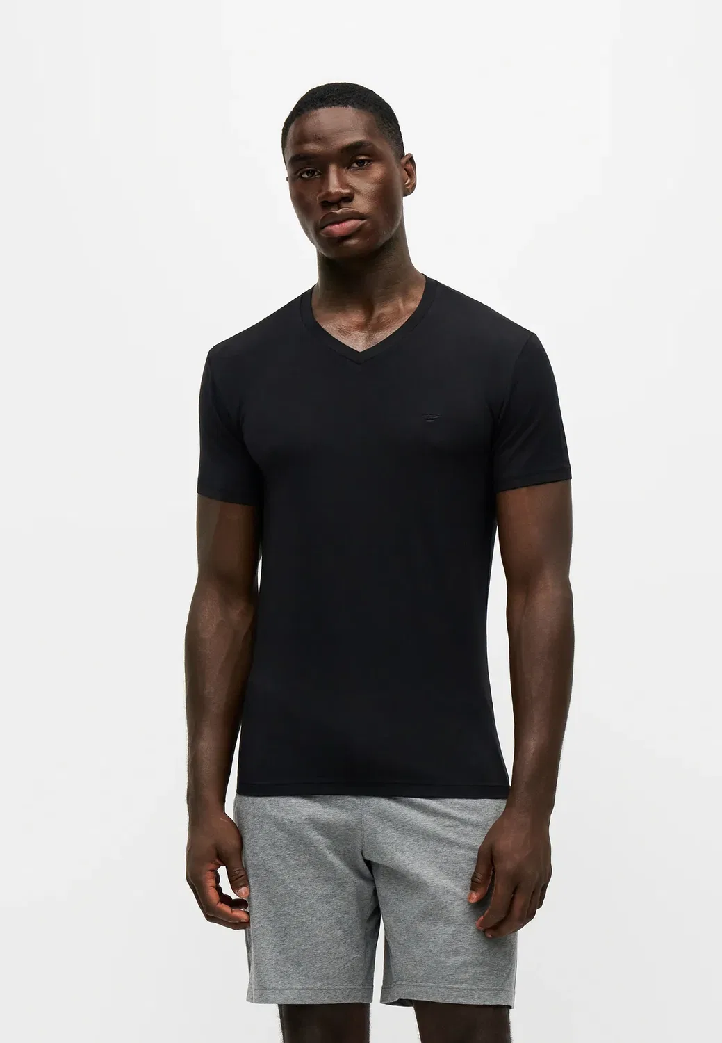Рубашка с V-образным вырезом Emporio Armani, Black