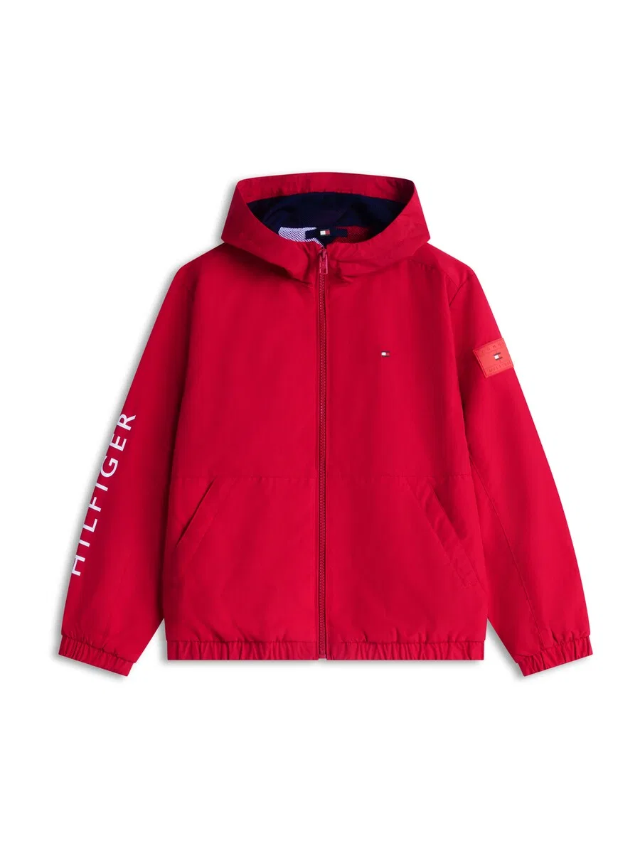 Куртка TOMMY HILFIGER Between-Season 'Logo Graphic Relaxed' красного цвета