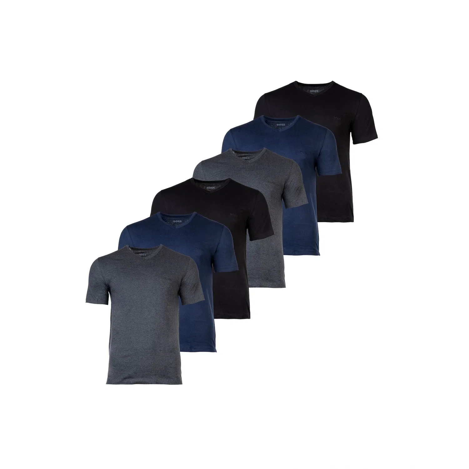 Мужские футболки с V-образным вырезом BOSS, Blue/Gray/Black