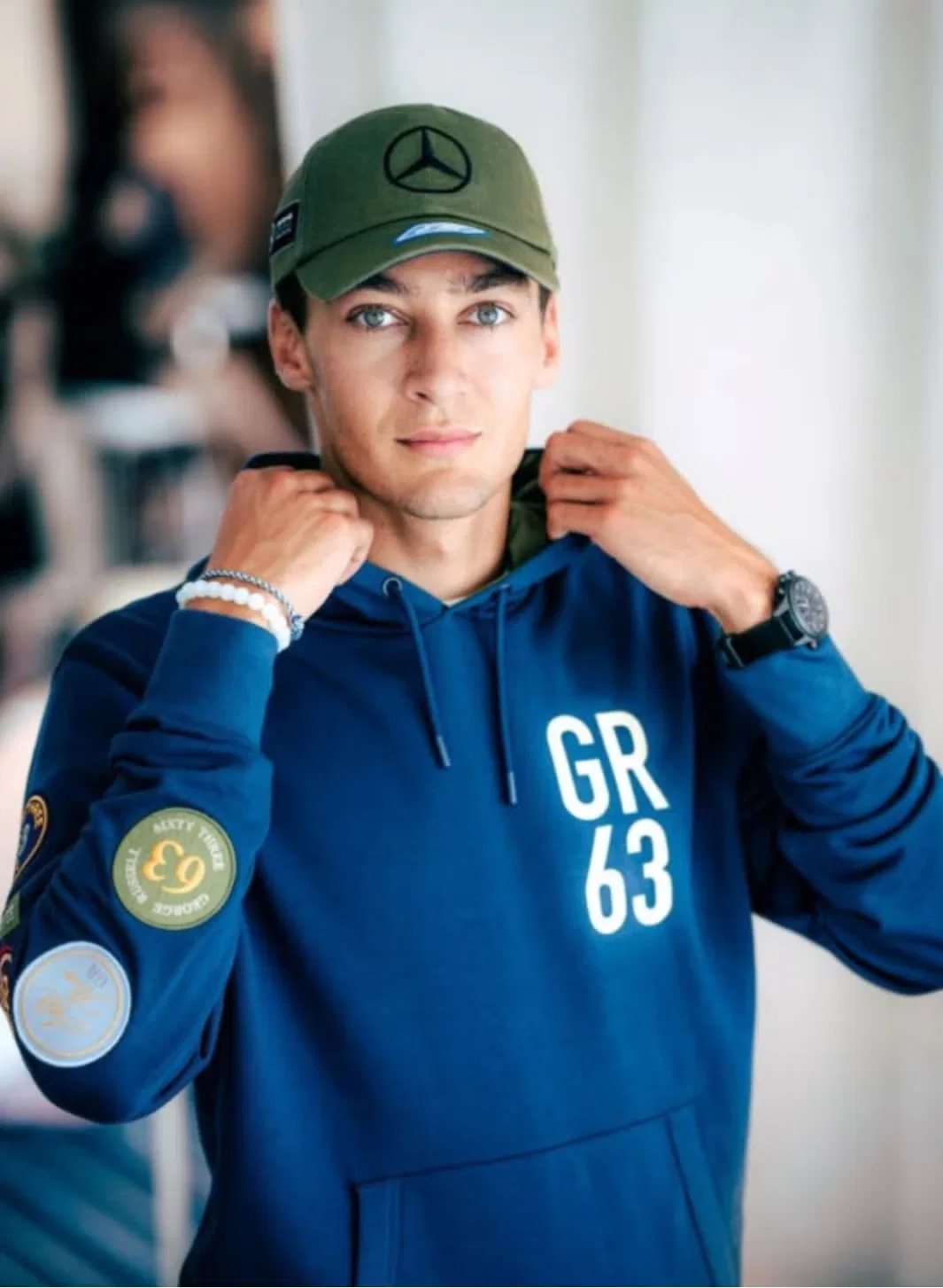 Худи с принтом George Russell Vintage Amg Petronas Formula 1 Team, синий