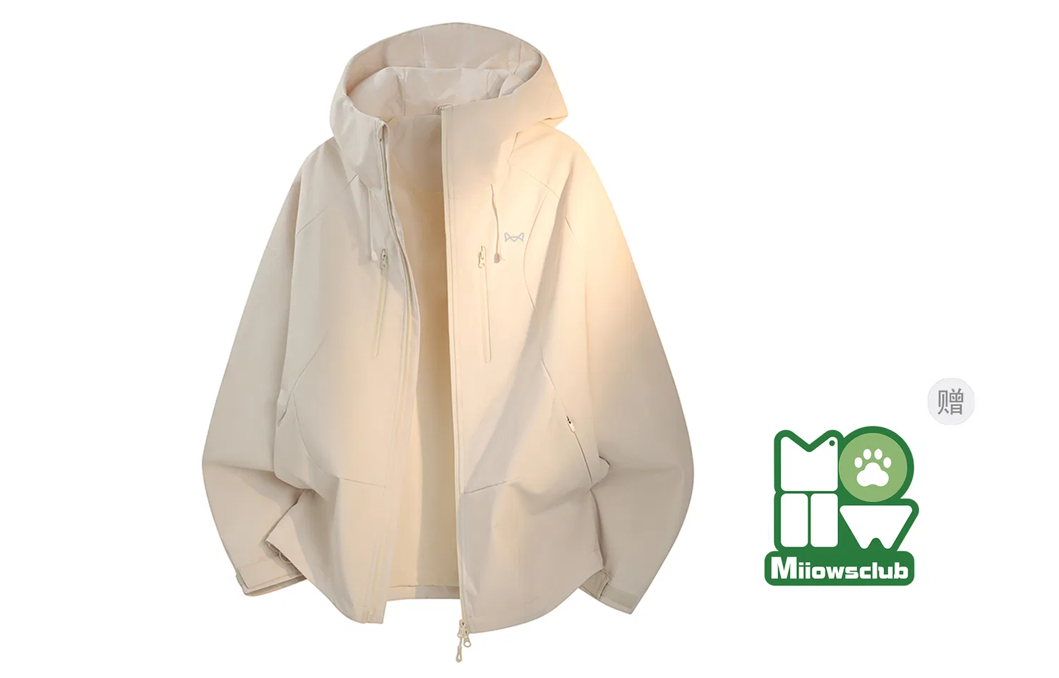 Детский ветрозащитный плащ с капюшоном Porcelain White Trend Party Series MIIOW