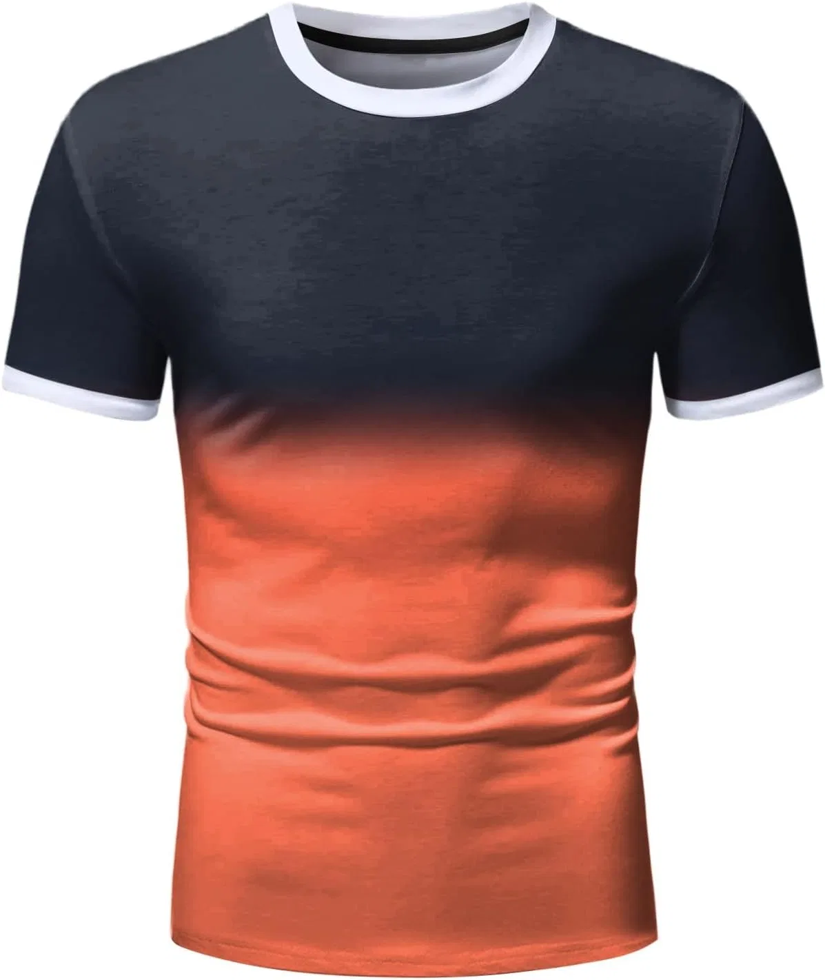 Мужская футболка с градиентом Short Sleeve Round Neck Tee, Orange — фото 4