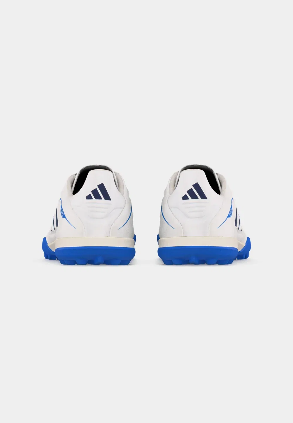 Детские футбольные бутсы Copa Pure IV Club Turf унисекс - для искусственных газонов Adidas Performance, White/Zero Metallic/Dark Blue/Lucid Ray Blue — фото 4