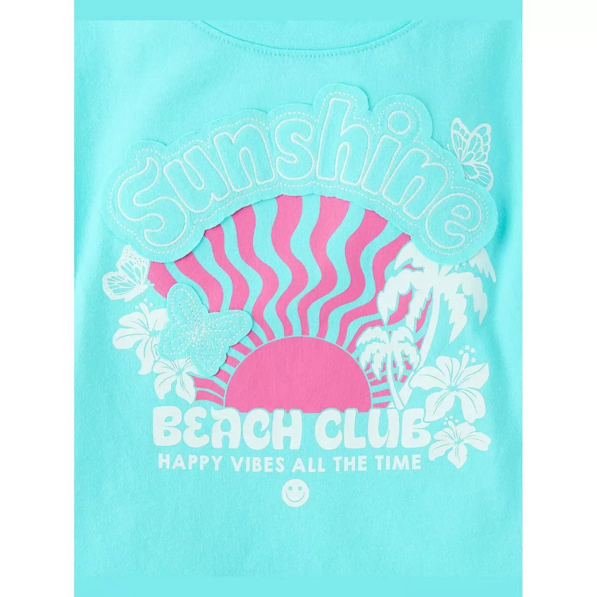 Детская футболка для девочек с принтом Beach Club The Children's Place, Blue — фото 2