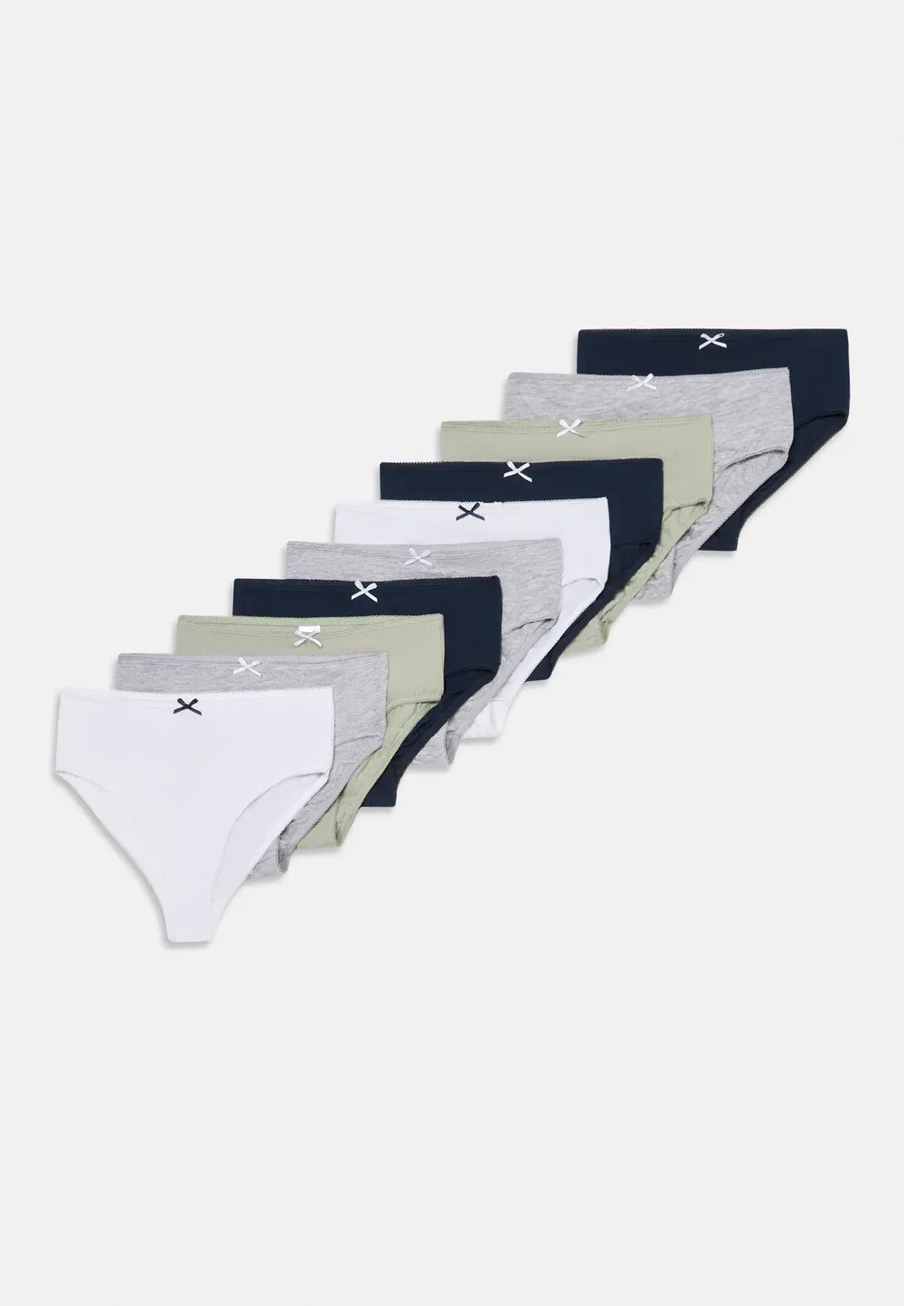 10 трусов в упаковке Friboo, White/Dark Grey