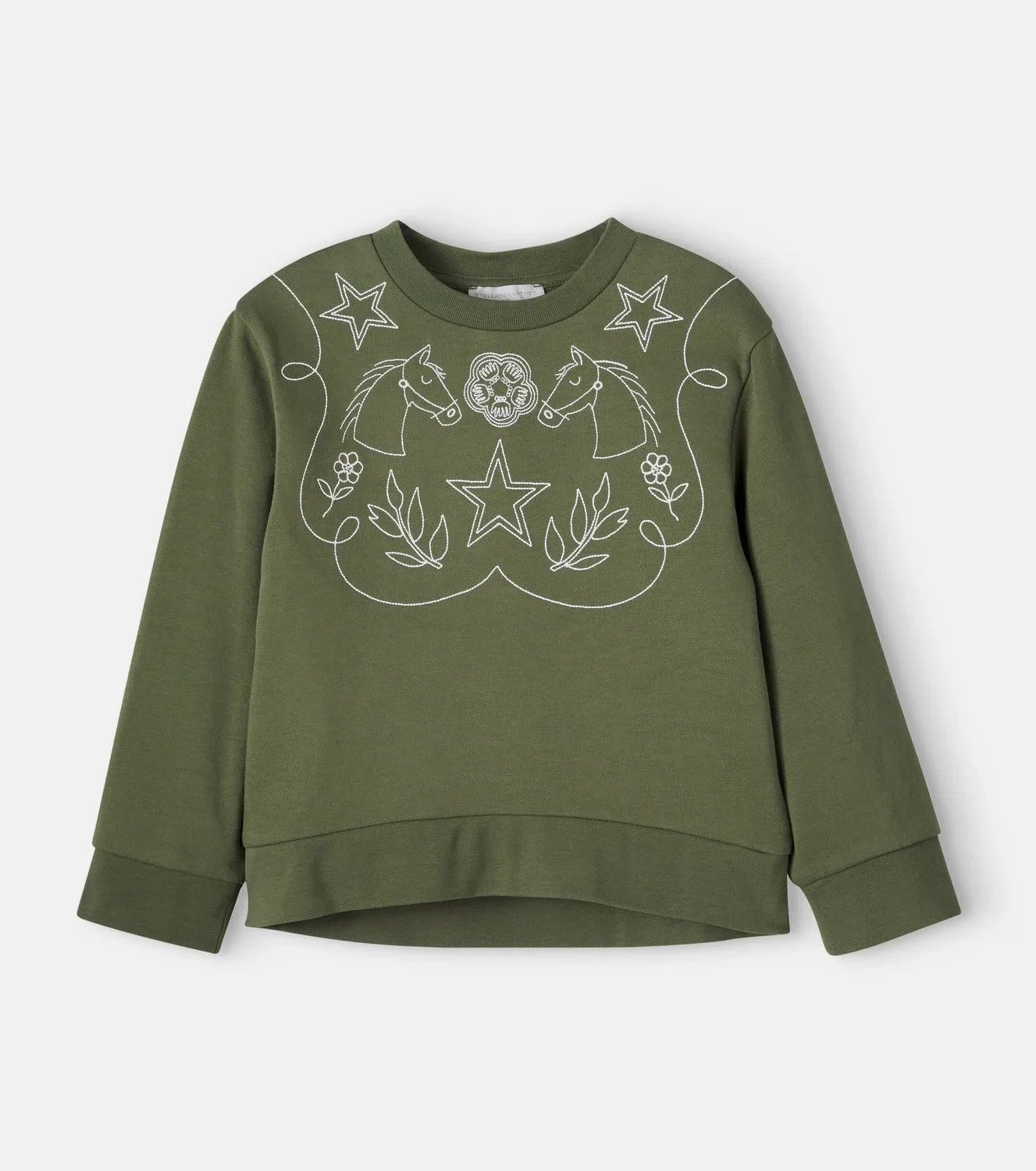 Толстовка из флиса с вышивкой Stella Mccartney Kids, зеленый