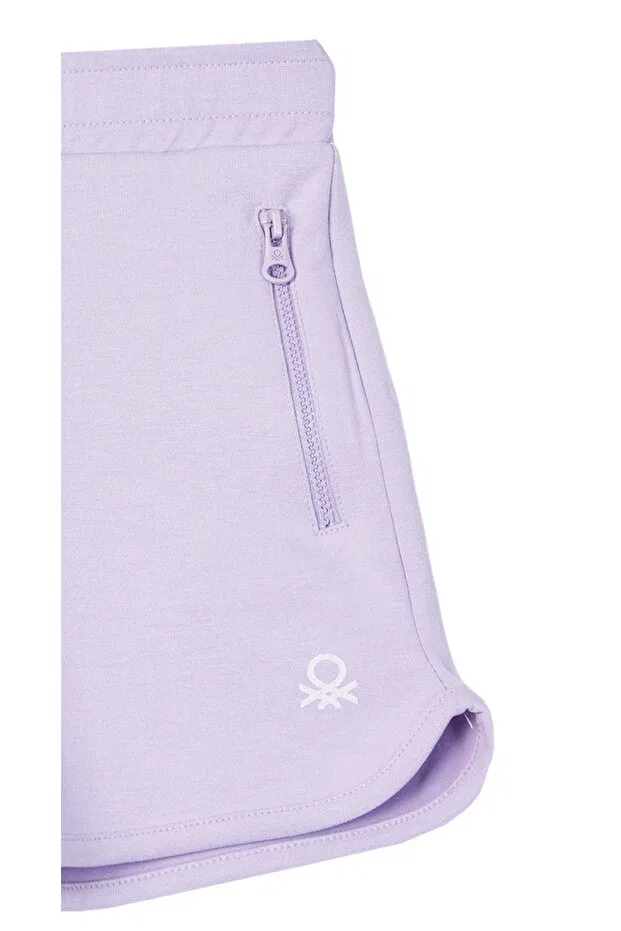 Детские шорты для девочек с застежкой-молнией Benetton, Lilac — фото 3