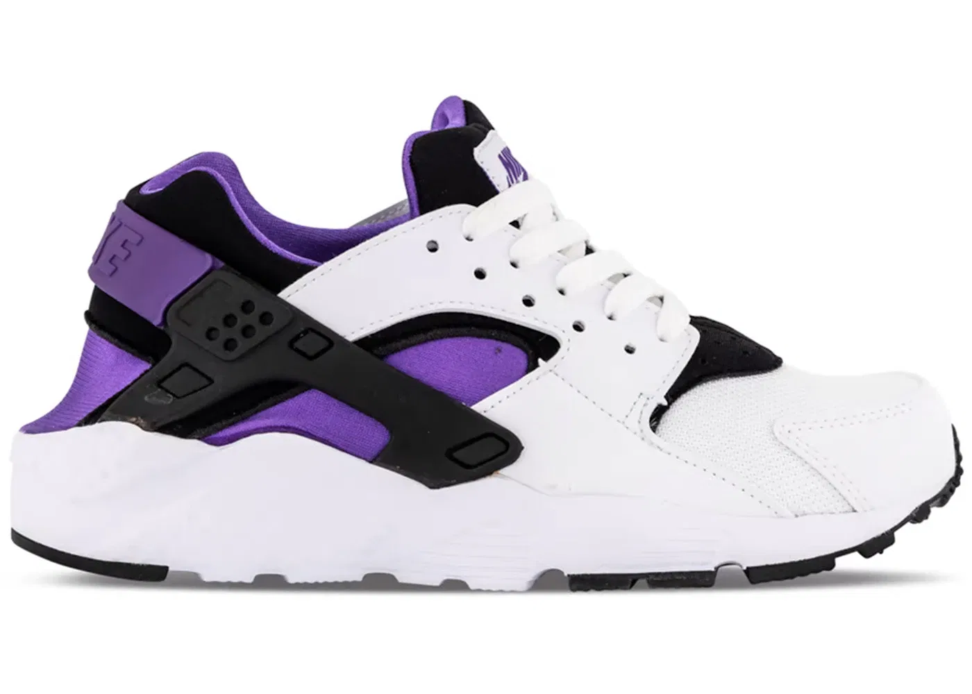 Детские кроссовки с длинным шнурком Nike Air Huarache, White/Purple Punch/Black