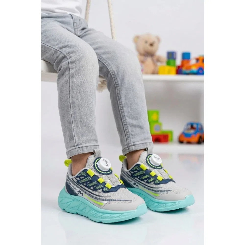 Детские спортивные кроссовки для мальчиков с контрастными вставками, Grey Navy Marco Kids