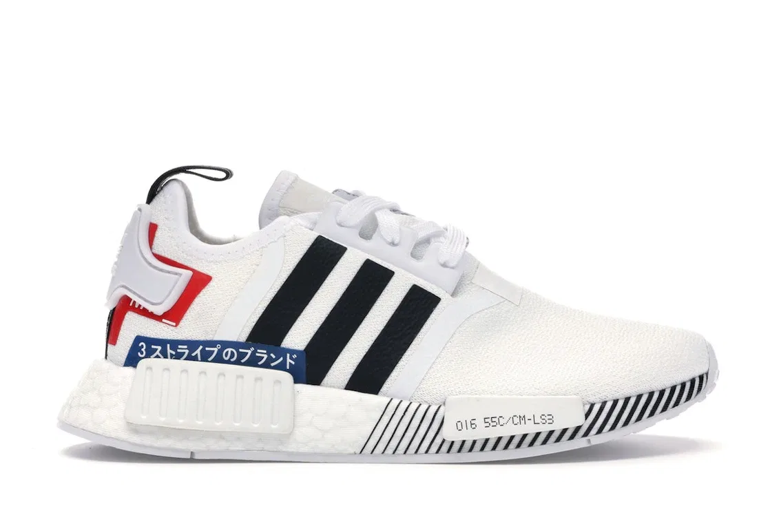 Детские кроссовки Lifestyle с принтом Adidas NMD R1, Cloud White/Core Black/Lush Blue