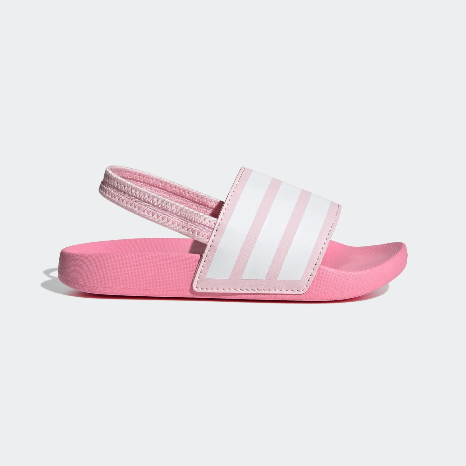 Детские шлепанцы с регулируемым ремешком Adidas Sportswear, Clear Pink/Cloud White/Bliss Pink — фото 3