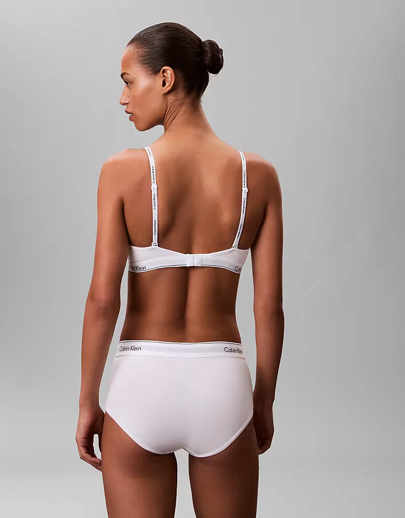 Бюстгальтер-футболка Calvin Klein Icon из хлопка и модала, белый — фото 2