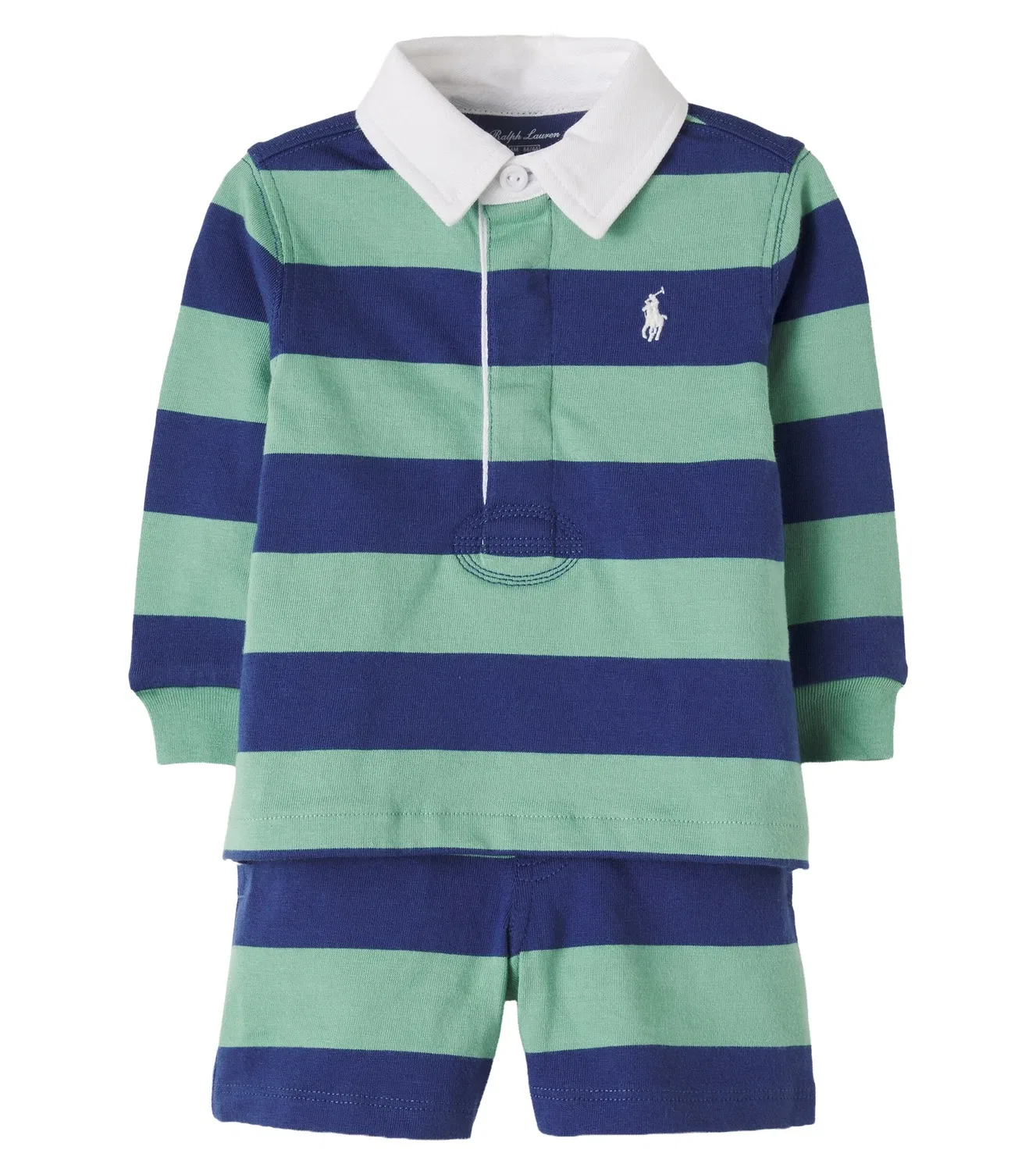 Комплект из поло и шортов с воротником поло Polo Ralph Lauren Kids, синий