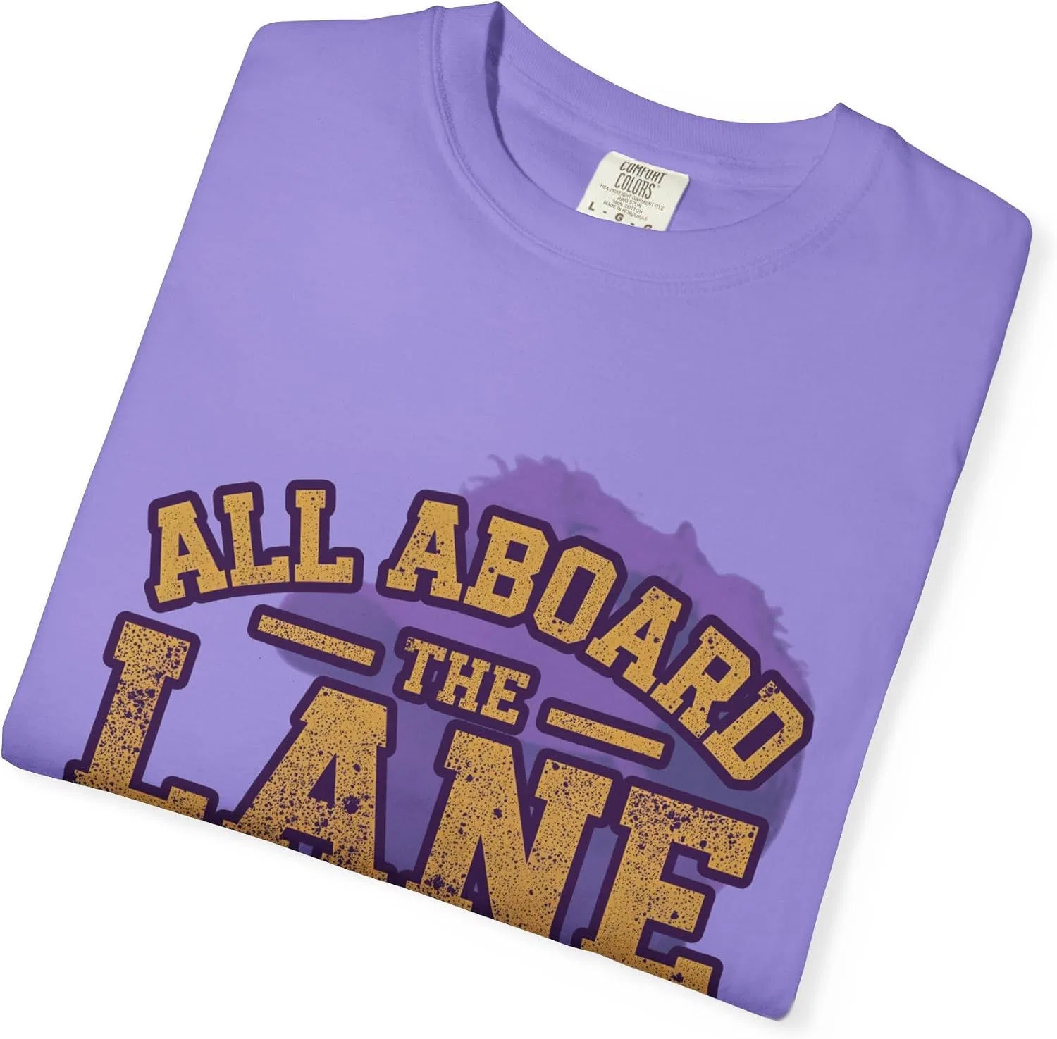 Женская футболка с принтом All Aboard The Lane Train, фиолетовый — фото 4