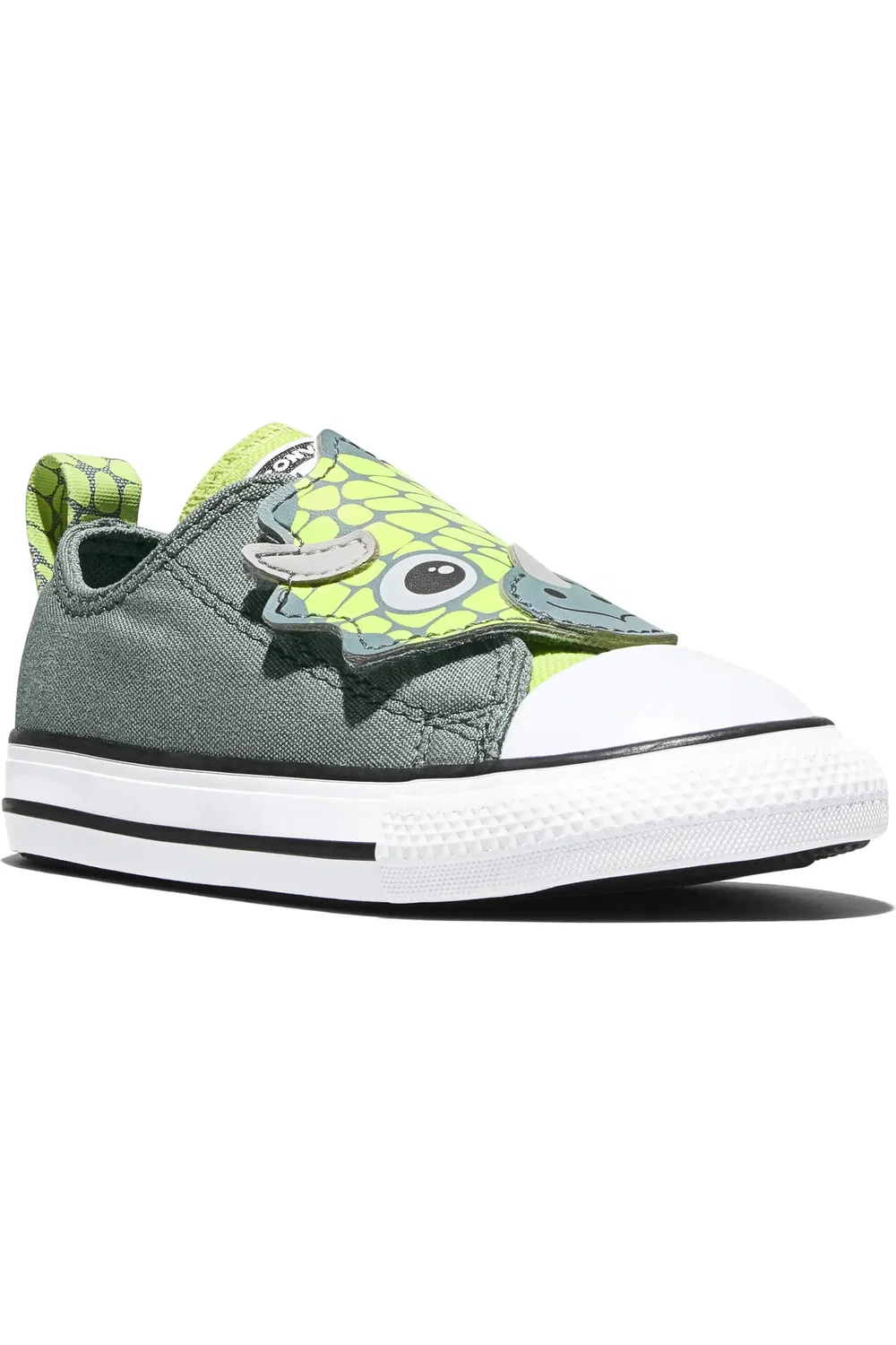 Детские кеды на липучке с динозавром Chuck Taylor All Star One Strap Converse, Mineral Brew/Neon Mantis