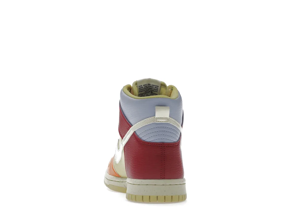 Детские кроссовки Lifestyle с принтом Nike Dunk High Next Nature Nike, Dynamic Berry/Royal Tint/Arctic Orange/Coconut Milk — фото 4