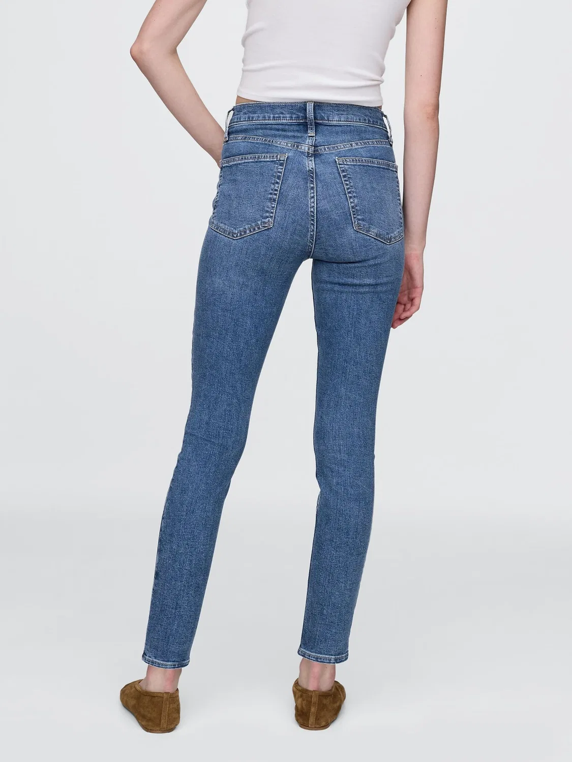 Джинсы скинни с высокой посадкой True Skinny Gap, синий — фото 2