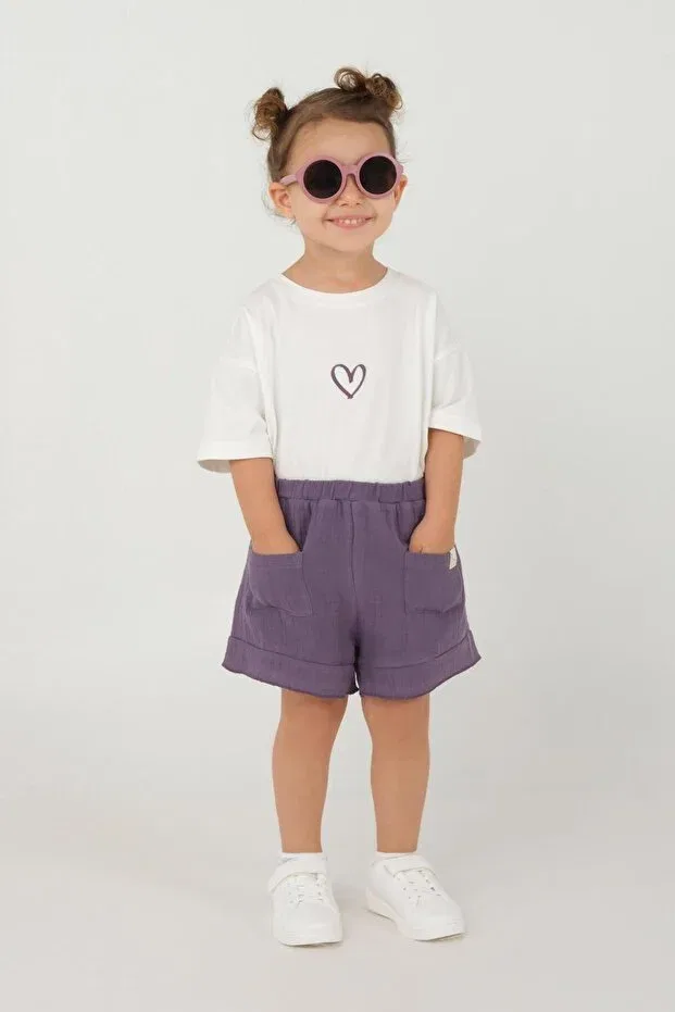 Детские шорты для девочек с оборками Mioma Kids, Purple — фото 4