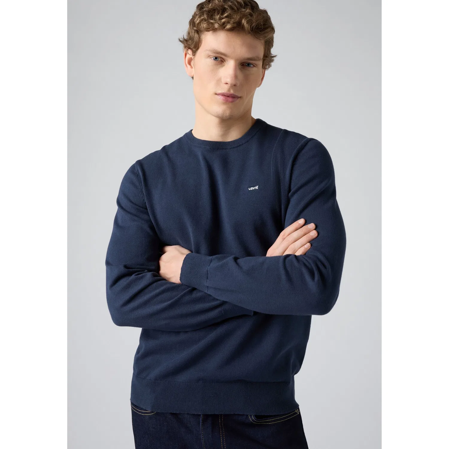 Мужской пуловер с круглым вырезом легкий трикотаж Levi's, Naval Academy — фото 2