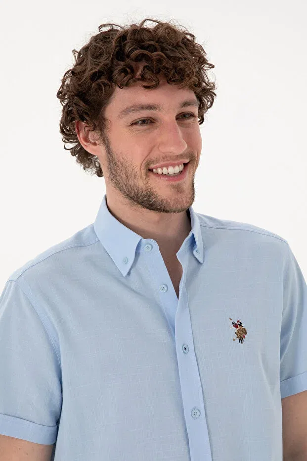 Мужская рубашка с коротким рукавом U.S. Polo Assn., Light Blue — фото 2