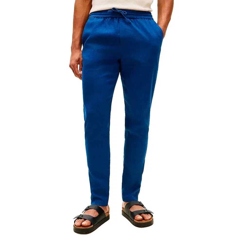 Мужские брюки-чинос с зауженным кроем Harlem Sorona Linen Tommy hilfiger, Blue