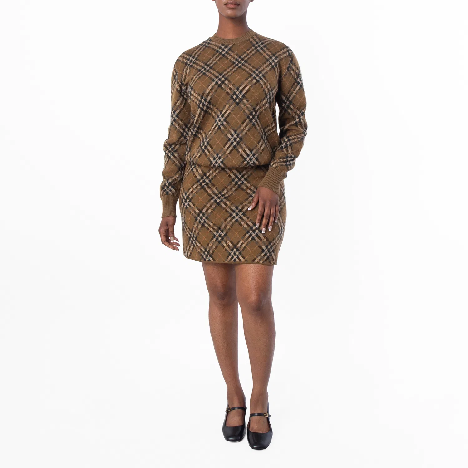 Мини-юбка из шерстяной смеси с клетчатым принтом Burberry, Shrew Ip Check — фото 4