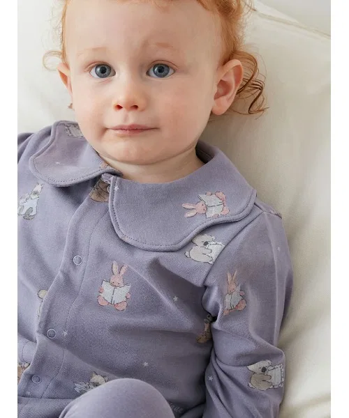 Детский боди-комбинезон с длинным рукавомс принтом, модель Dreamy Goodnight Animal, gelato pique, Ivory — фото 2