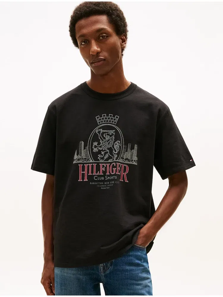 Футболка с принтом Heritage Crest TOMMY HILFIGER, Black