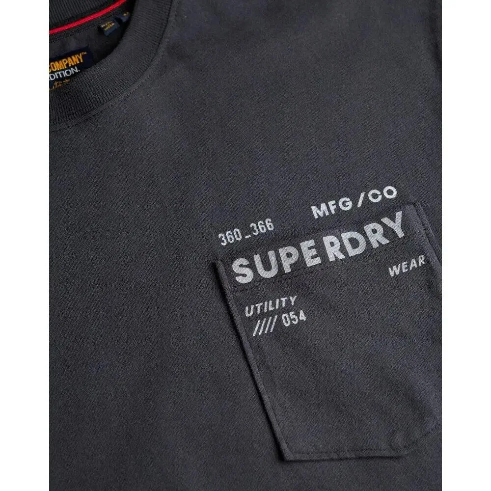 Мужская хлопковая футболка Utility Superdry, Schwarz — фото 2
