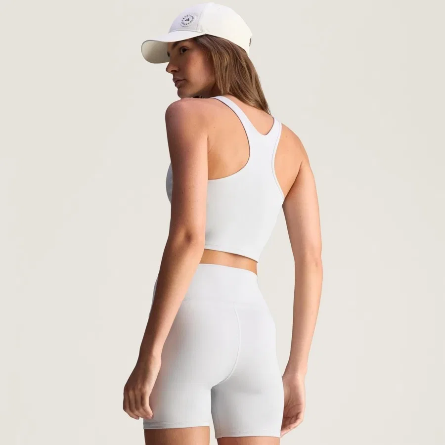 Женский спортивный бюстгальтер с принтом By Stella McCartney Crop Yoga adidas, Серый — фото 2