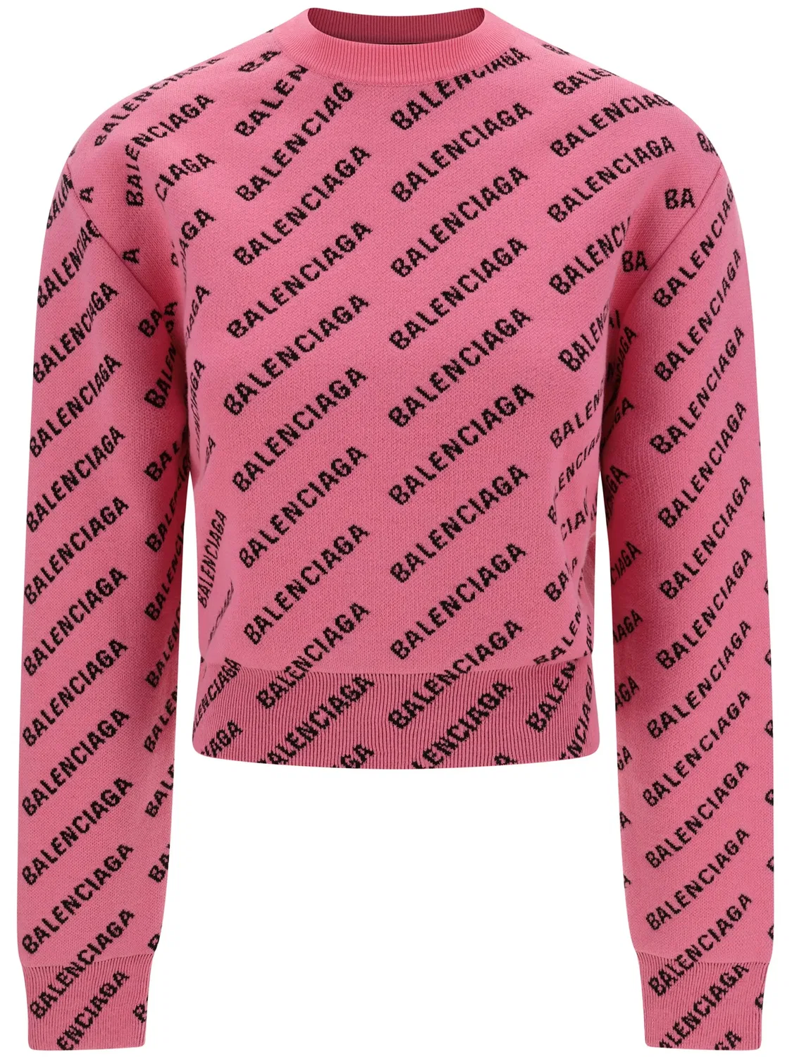 Свитер из жаккардовой ткани Balenciaga, розовый