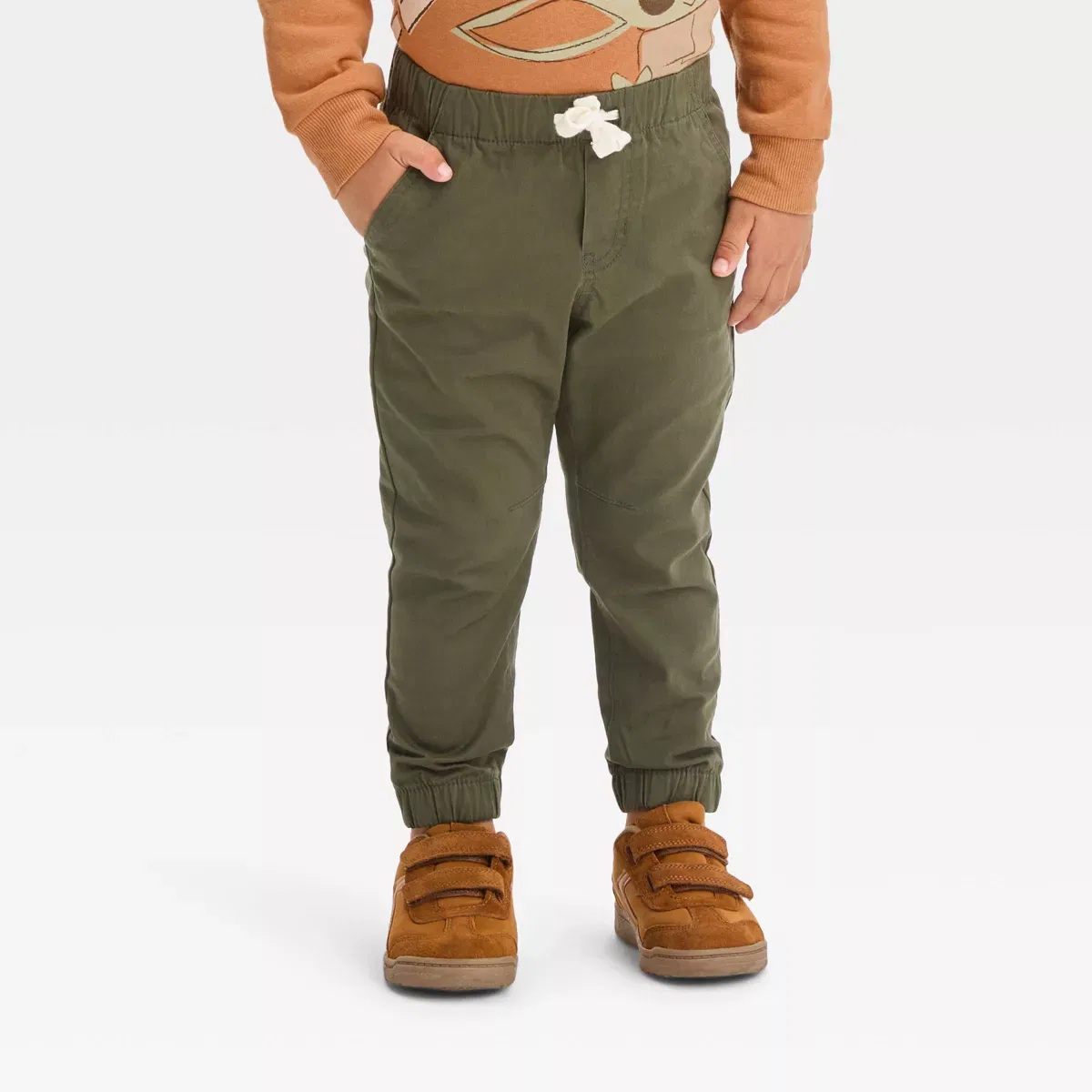 Детские штаны для мальчиков из твила Cat & Jack, Olive Green