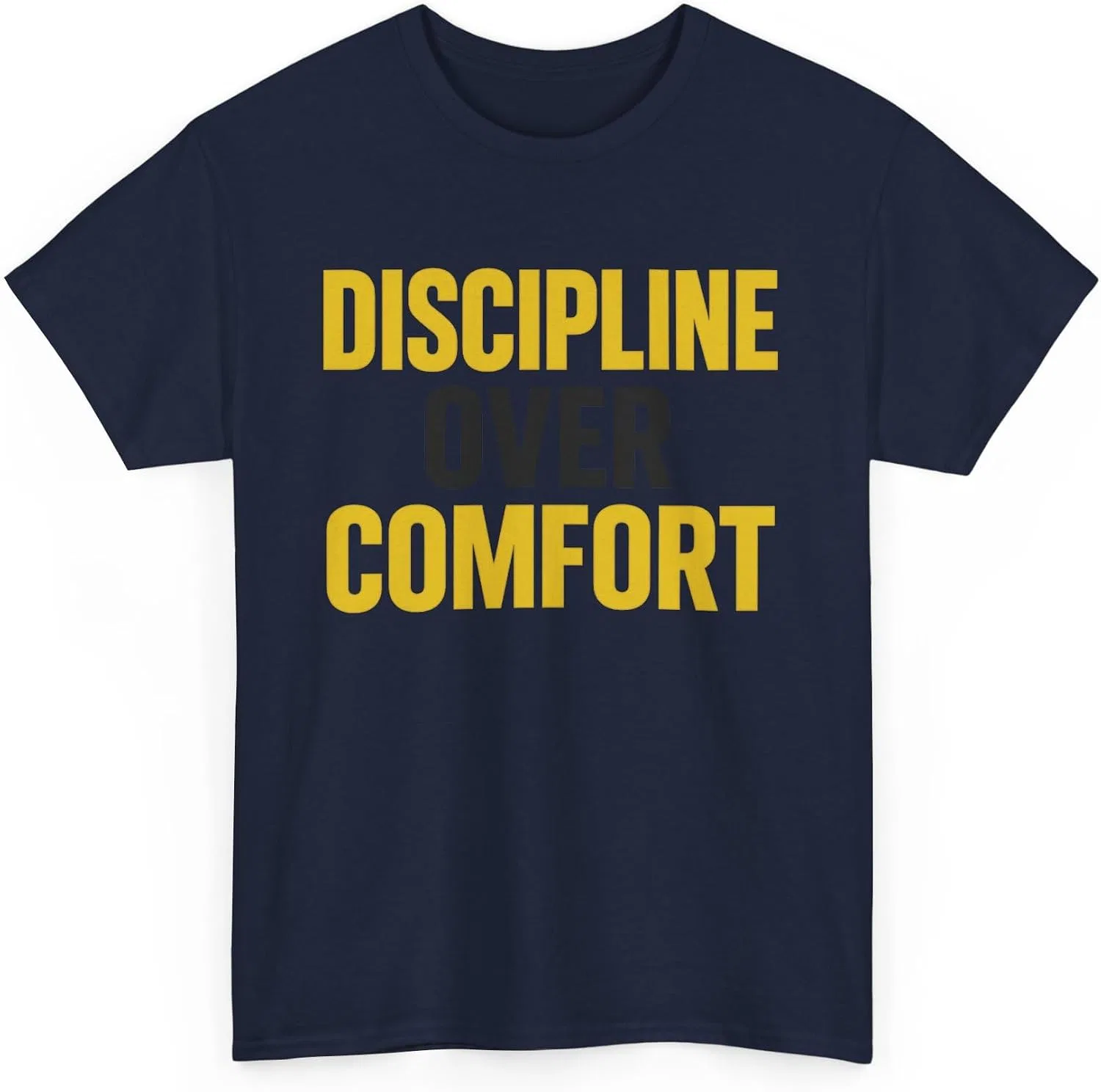 Мотивационная футболка Discipline Over Comfort Heavy Cotton, Navy — фото 3